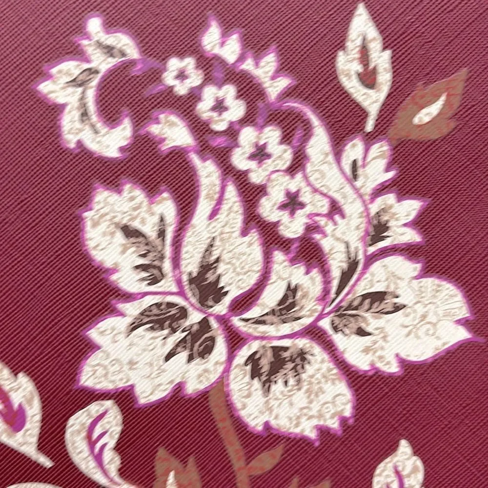 NWT White House Black Market Burgundy Floral Embroidered Evening Clutch Bag - Picture 5 of 7